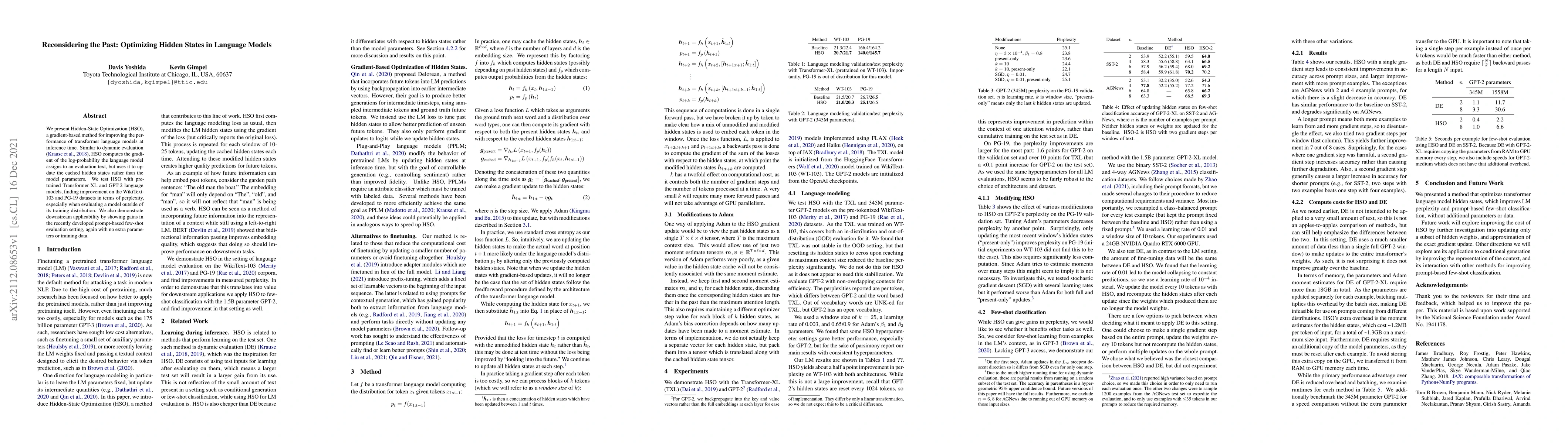 Thumbnail for Reconsidering the Past: Optimizing Hidden States in Language Models