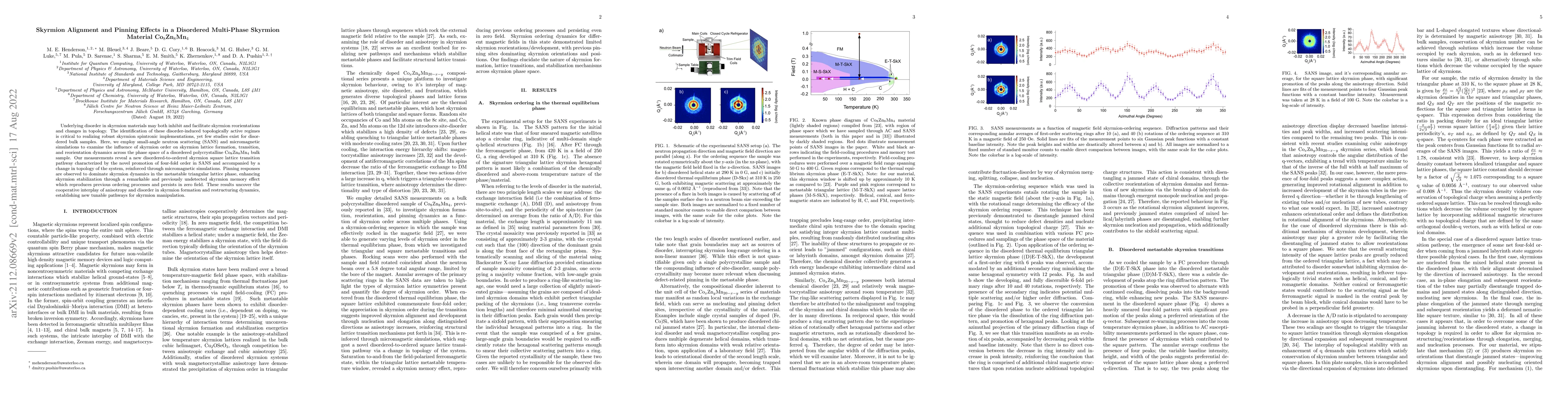 Thumbnail for Skyrmion Alignment and Pinning Effects in a Disordered Multi-Phase
  Skyrmion Material Co8Zn8Mn4