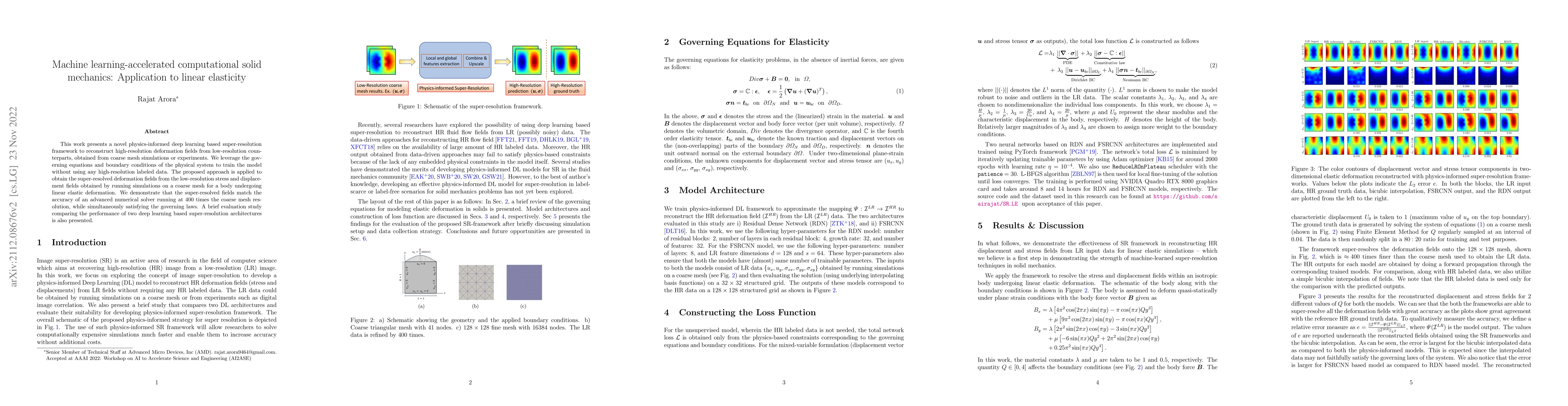 Thumbnail for Machine Learning-Accelerated Computational Solid Mechanics: Application
  to Linear Elasticity