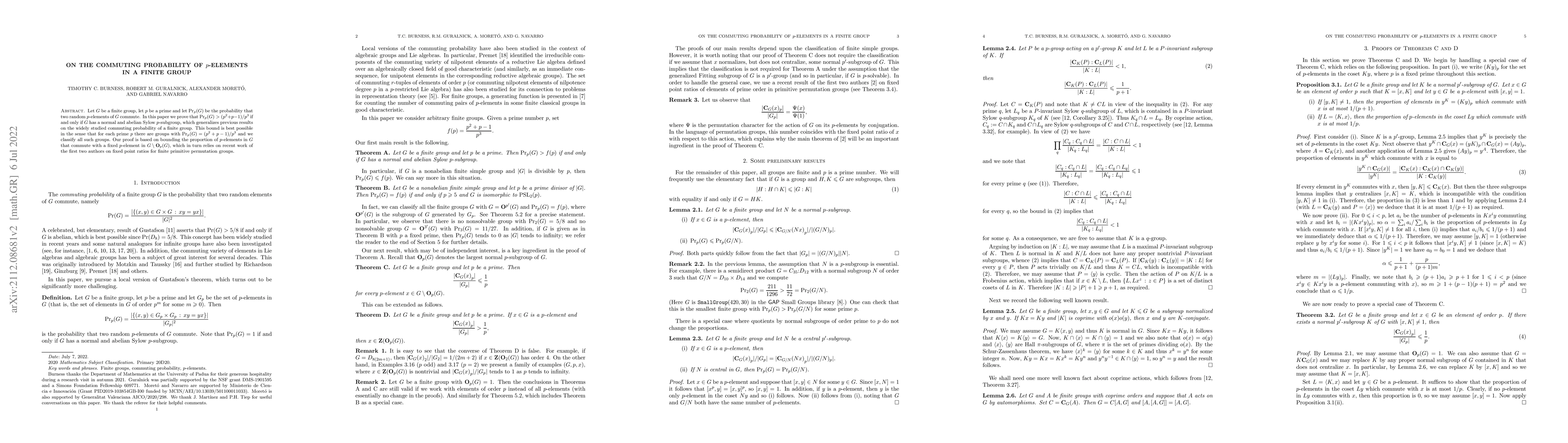 Thumbnail for On the commuting probability of p-elements in a finite group