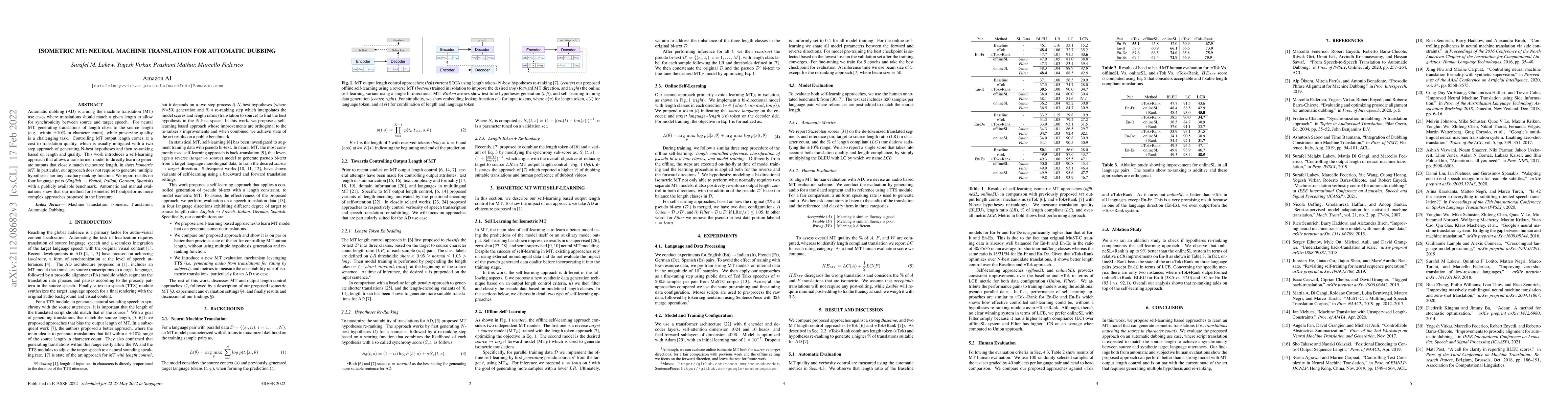Thumbnail for Isometric MT: Neural Machine Translation for Automatic Dubbing