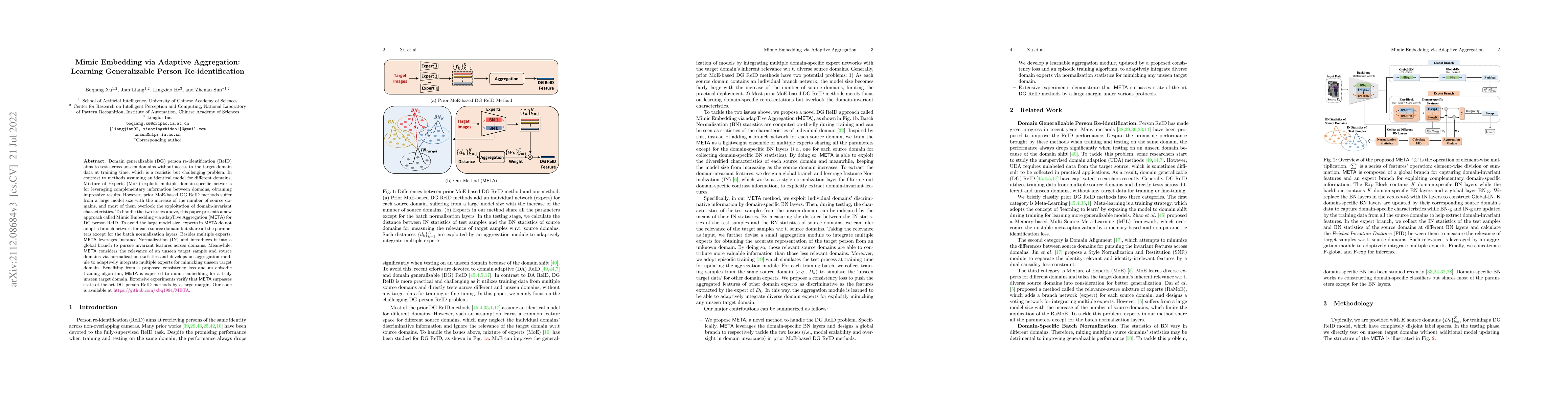 Thumbnail for Mimic Embedding via Adaptive Aggregation: Learning Generalizable Person
  Re-identification