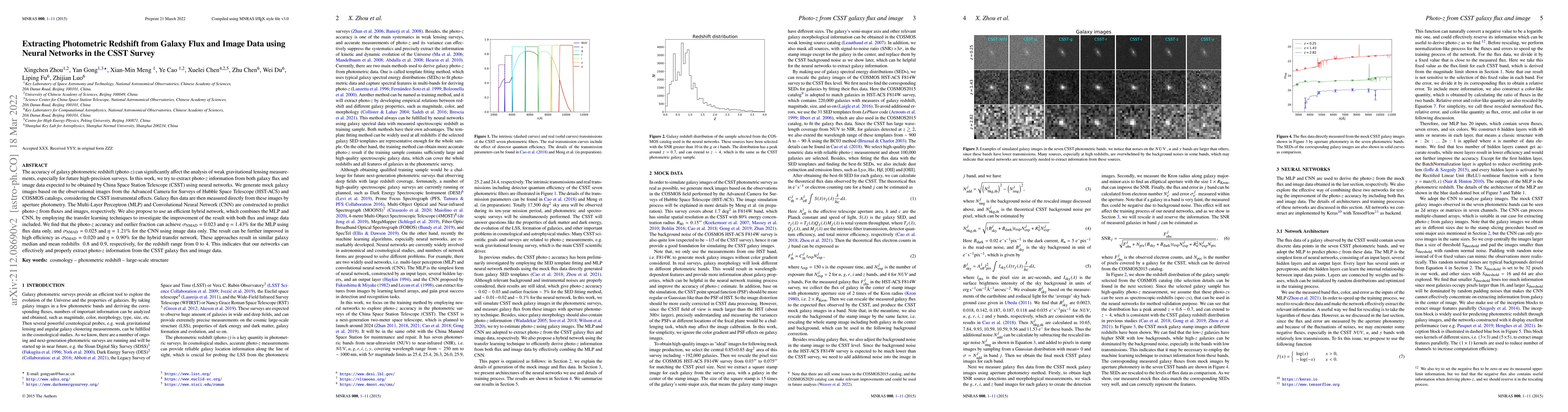 Thumbnail for Extracting Photometric Redshift from Galaxy Flux and Image Data using
  Neural Networks in the CSST Survey