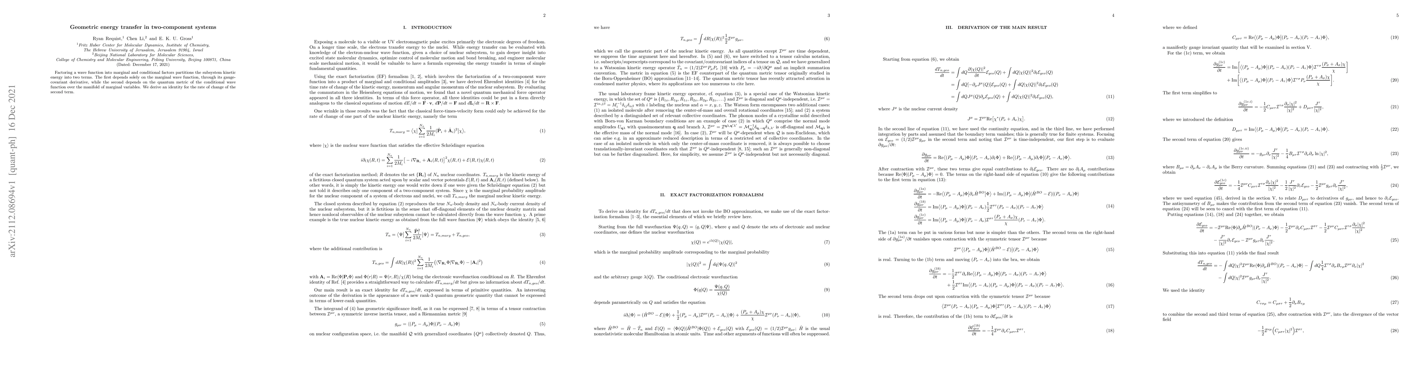 Thumbnail for Geometric energy transfer in two-component systems