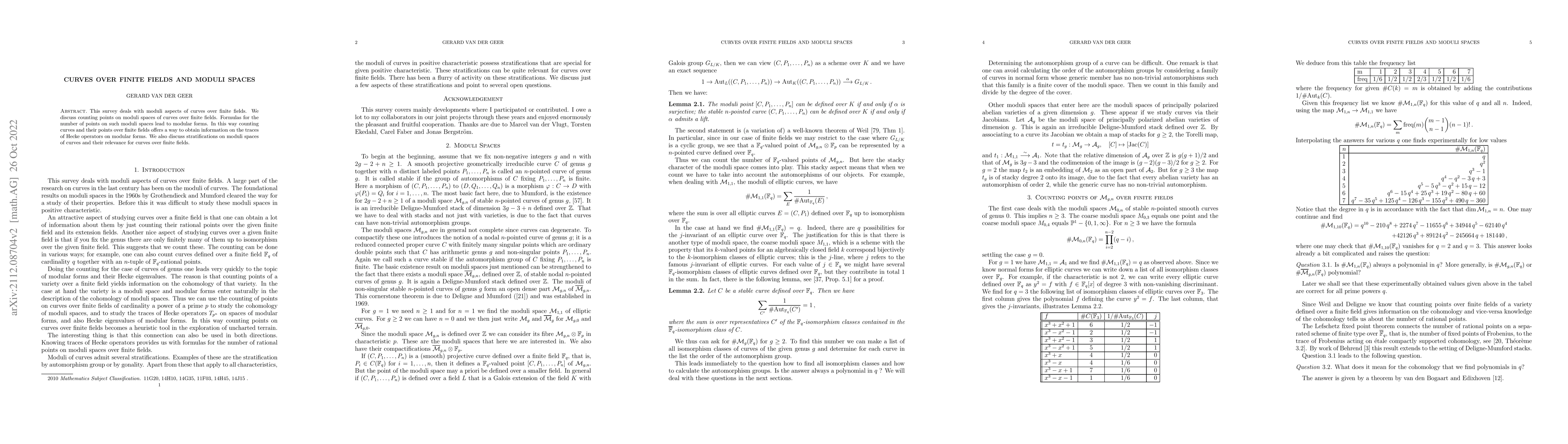 Thumbnail for Curves over finite fields and moduli spaces