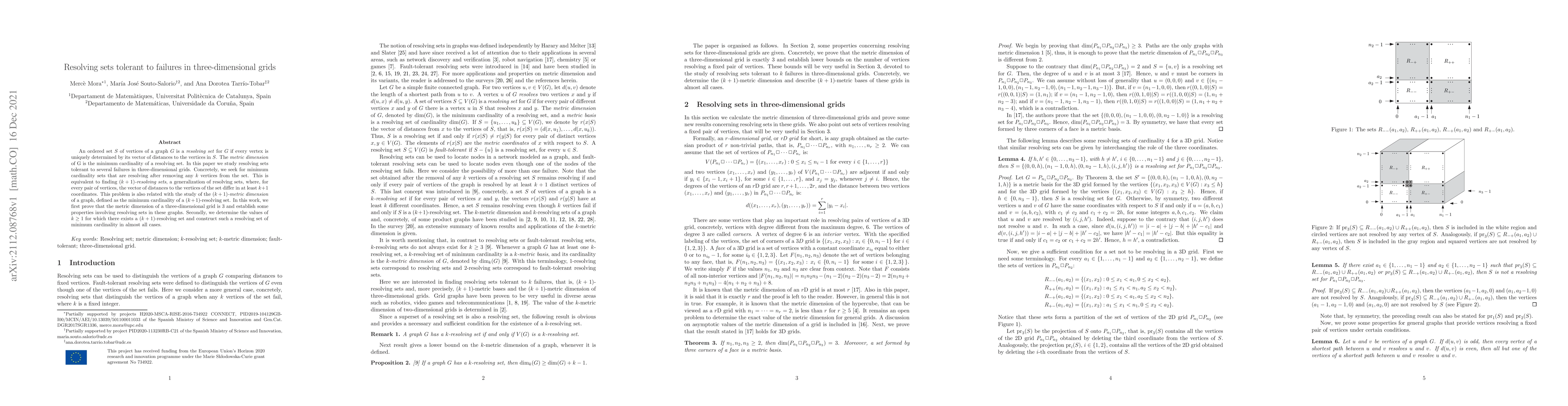 Thumbnail for Resolving sets tolerant to failures in three-dimensional grids
