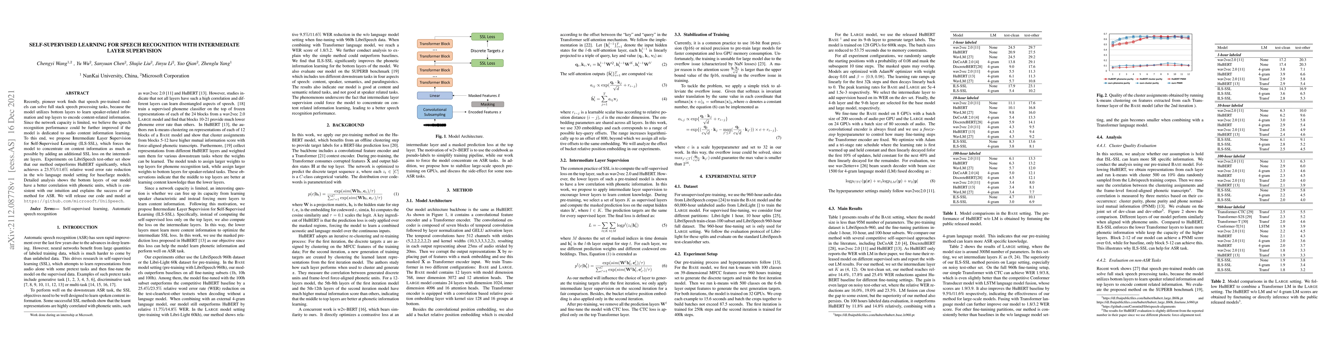 Thumbnail for Self-Supervised Learning for speech recognition with Intermediate layer
  supervision