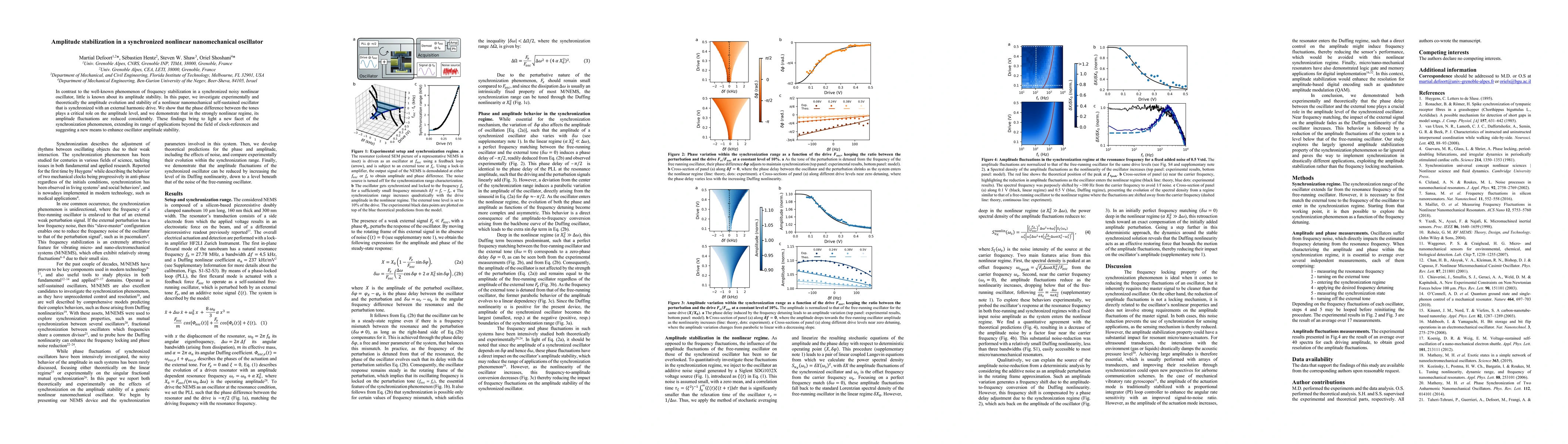 Thumbnail for Amplitude stabilization in a synchronized nonlinear nanomechanical
  oscillator