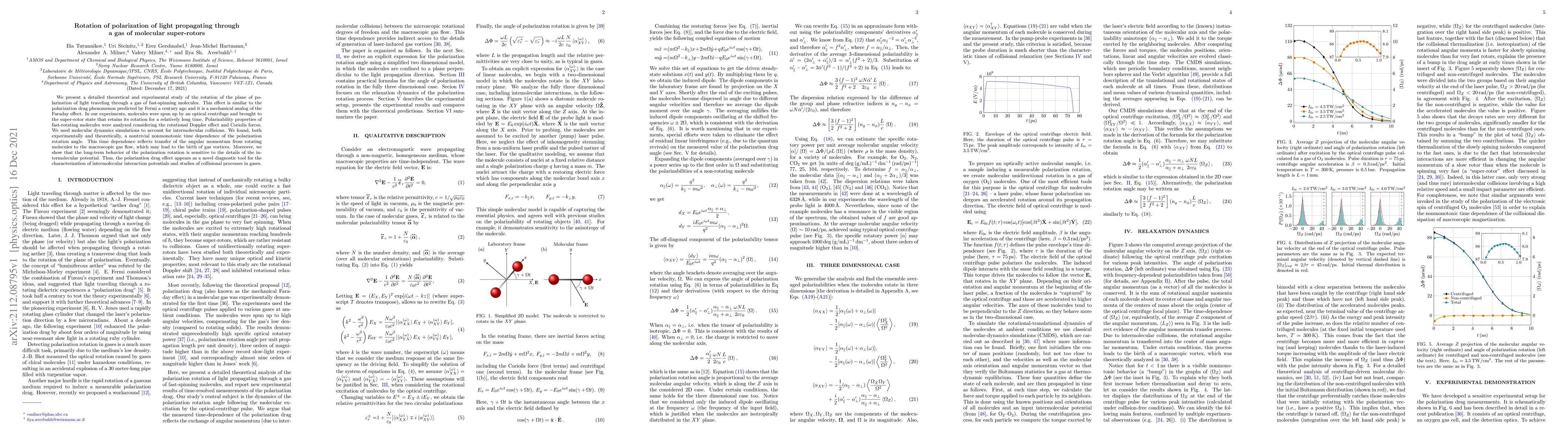 Thumbnail for Rotation of polarization of light propagating through a gas of molecular
  super-rotors