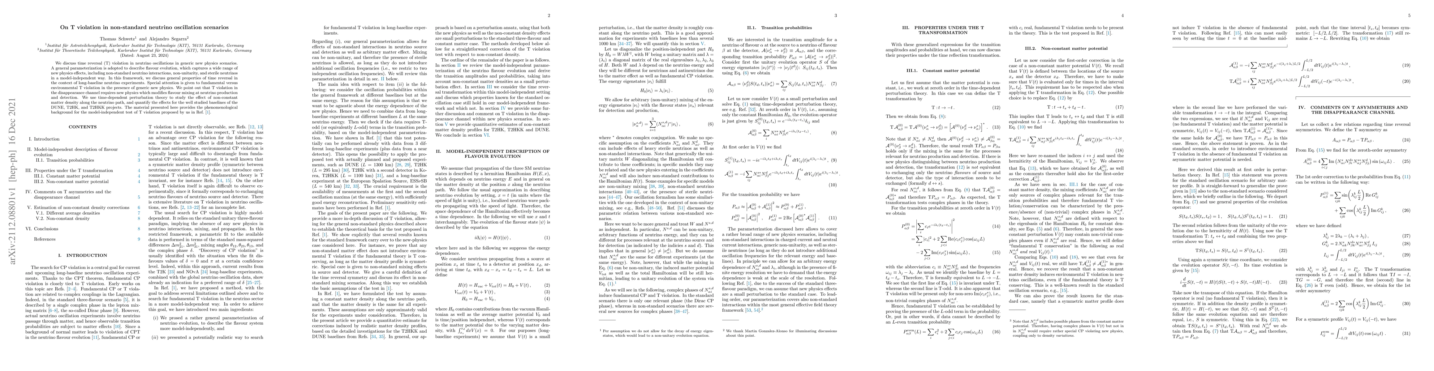 Thumbnail for On T violation in non-standard neutrino oscillation scenarios