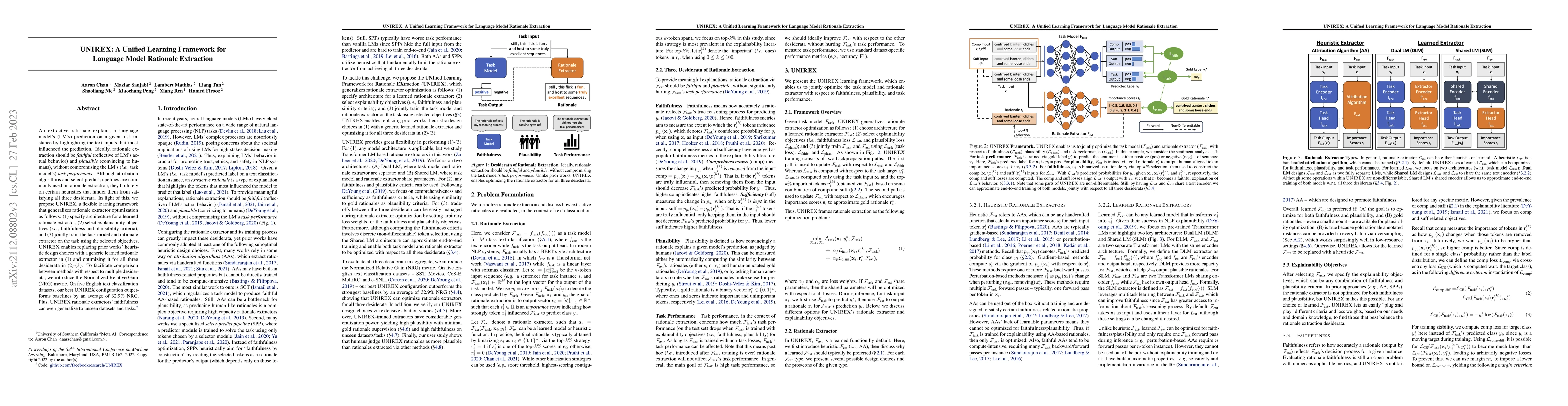 Thumbnail for UNIREX: A Unified Learning Framework for Language Model Rationale
  Extraction