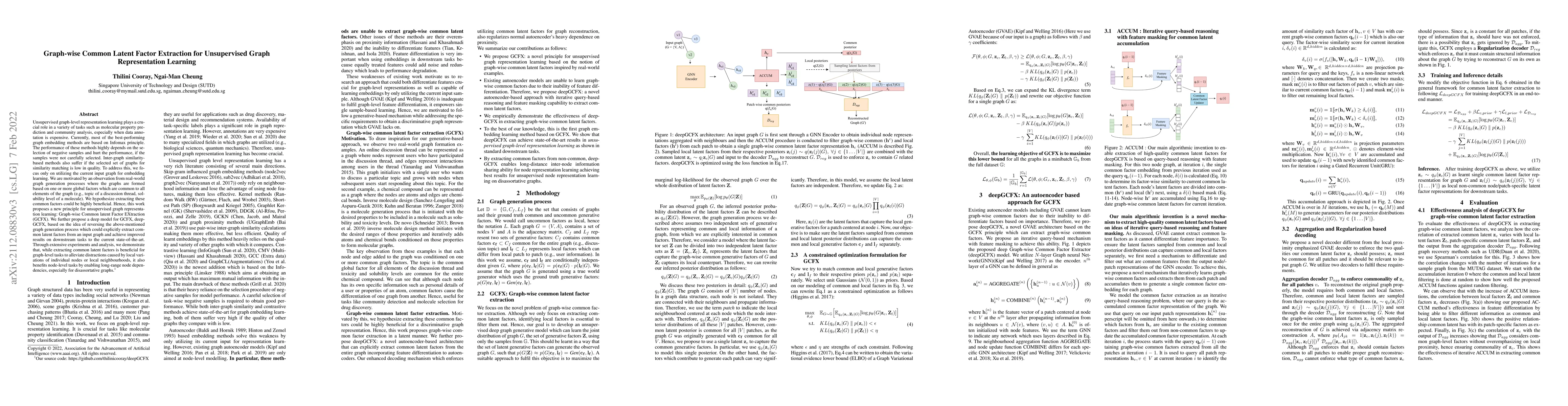 Thumbnail for Graph-wise Common Latent Factor Extraction for Unsupervised Graph
  Representation Learning