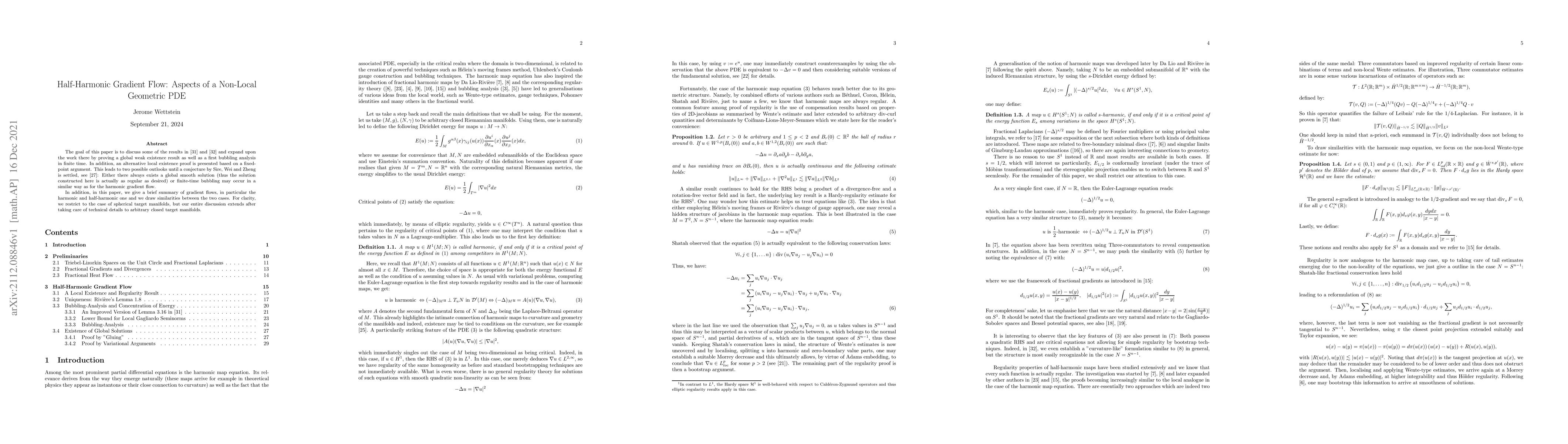 Thumbnail for Half-Harmonic Gradient Flow: Aspects of a Non-Local Geometric PDE
