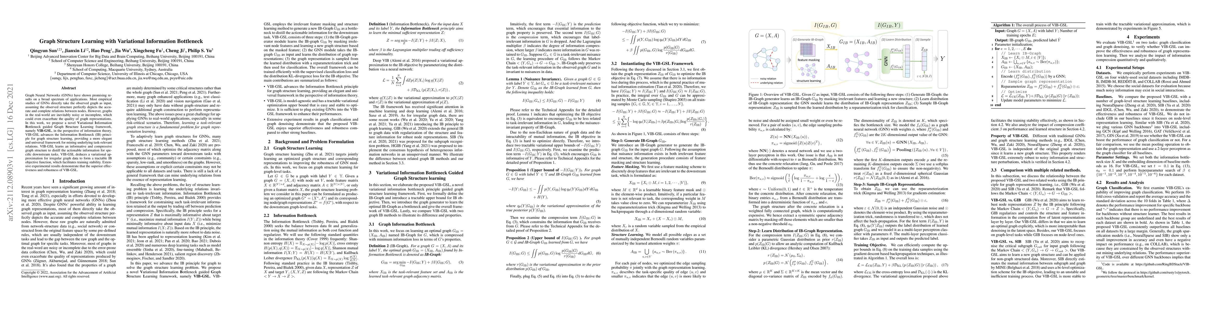 Thumbnail for Graph Structure Learning with Variational Information Bottleneck