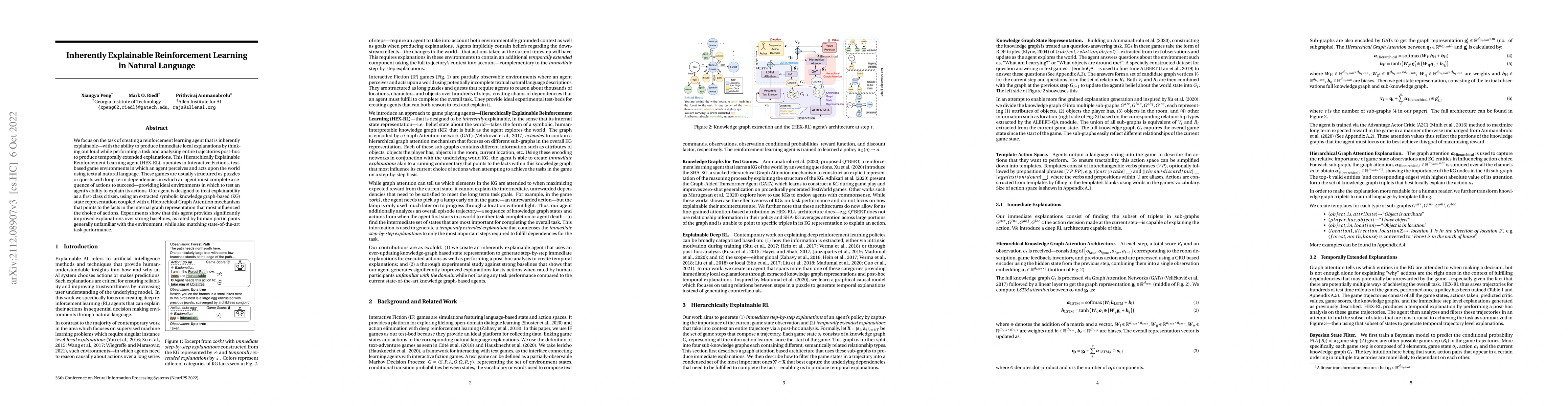 Thumbnail for Inherently Explainable Reinforcement Learning in Natural Language