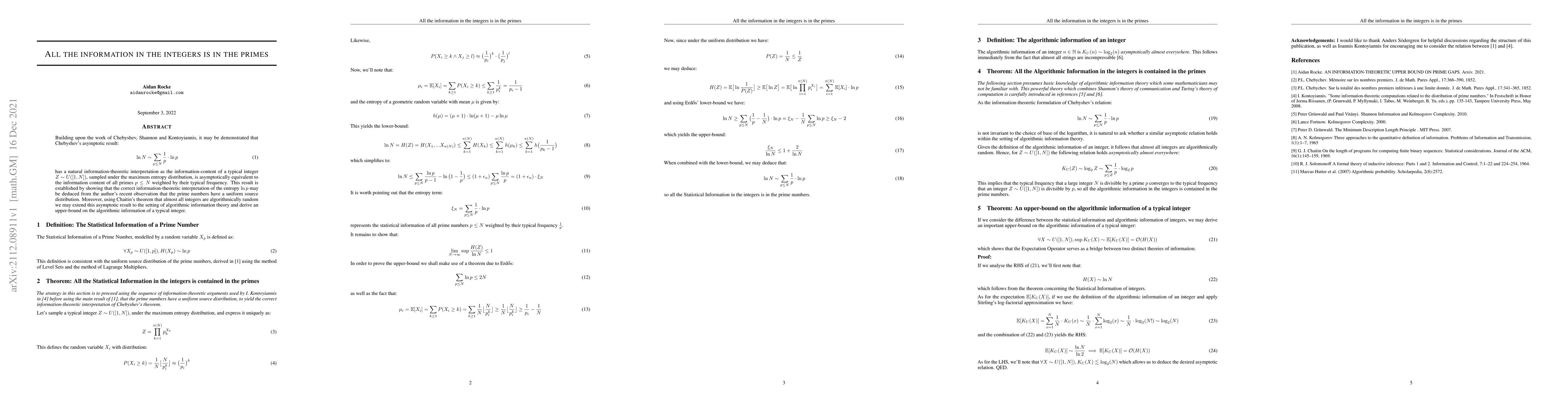 Thumbnail for All the information in the integers is in the primes