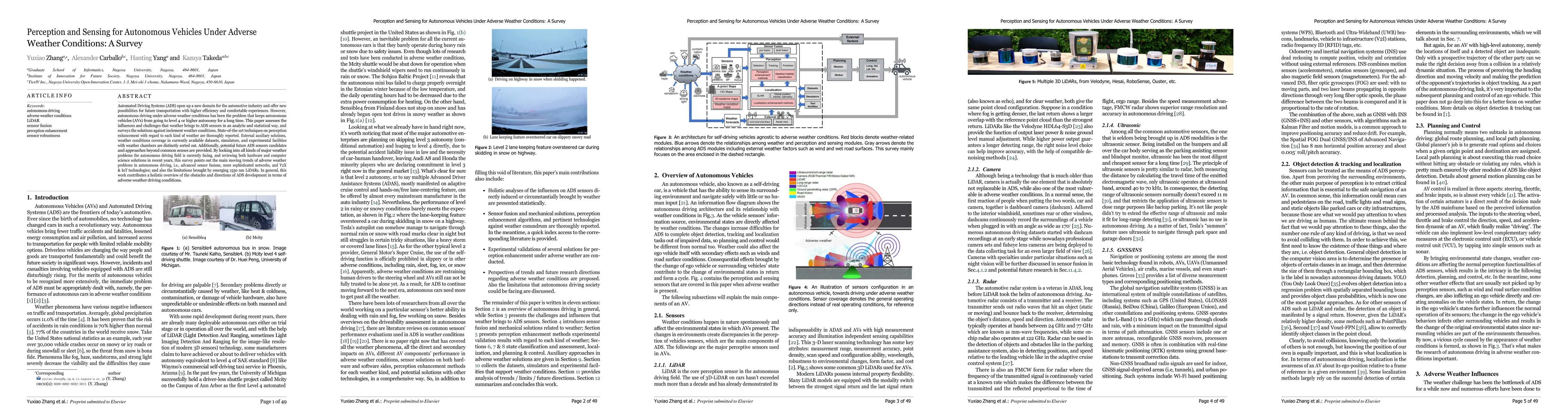 Thumbnail for Perception and Sensing for Autonomous Vehicles Under Adverse Weather
  Conditions: A Survey
