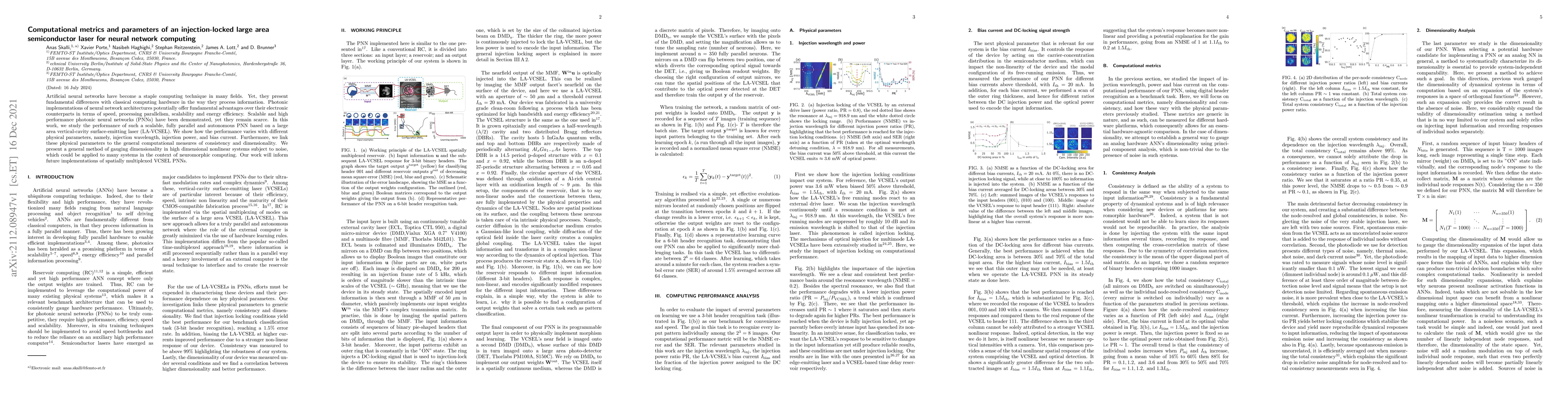 Thumbnail for Computational metrics and parameters of an injection-locked large area
  semiconductor laser for neural network computing