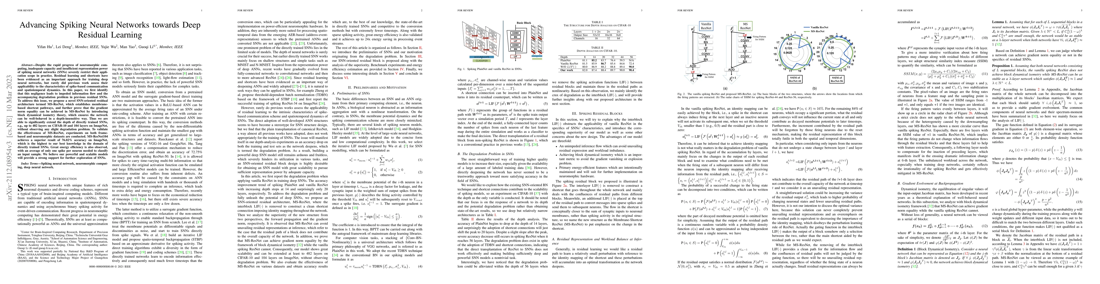 Thumbnail for Advancing Spiking Neural Networks towards Deep Residual Learning