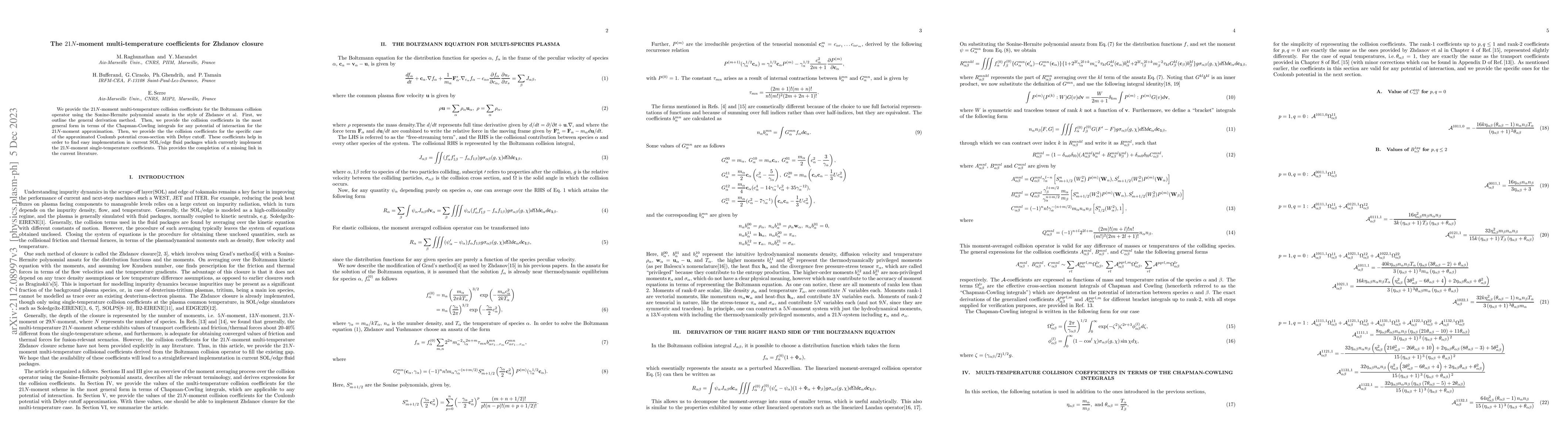 Thumbnail for The 21N-moment multi-temperature coefficients for Zhdanov closure