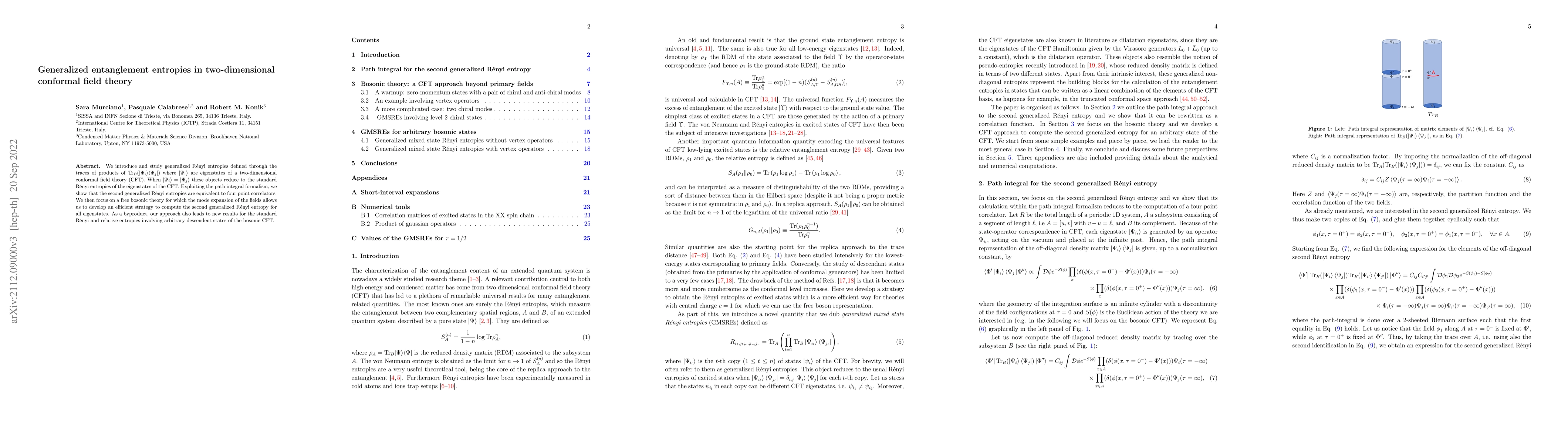 Thumbnail for Generalized entanglement entropies in two-dimensional conformal field
  theory