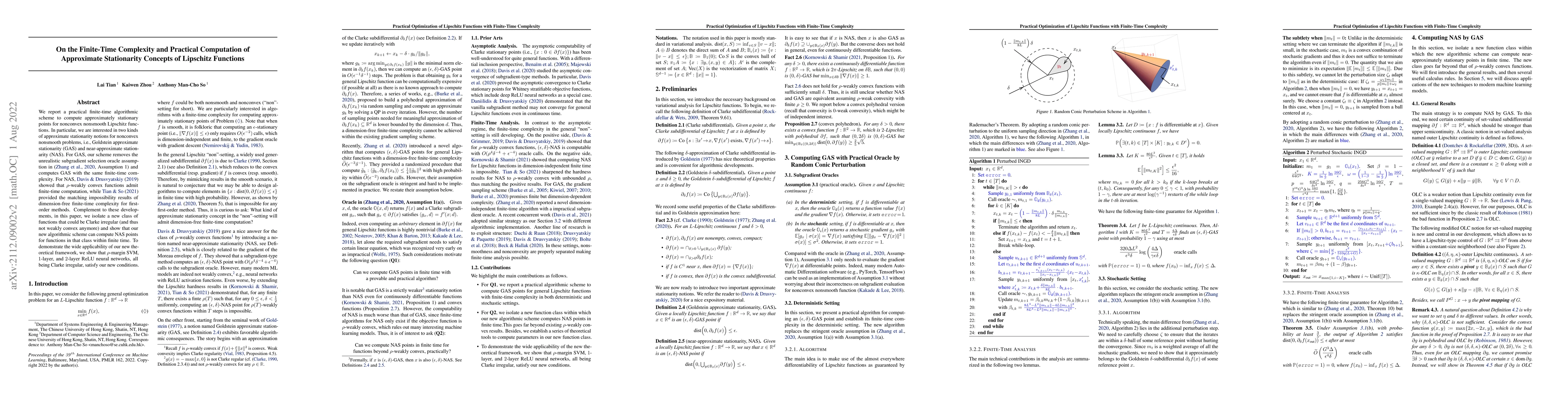 Thumbnail for On the Finite-Time Complexity and Practical Computation of Approximate
  Stationarity Concepts of Lipschitz Functions