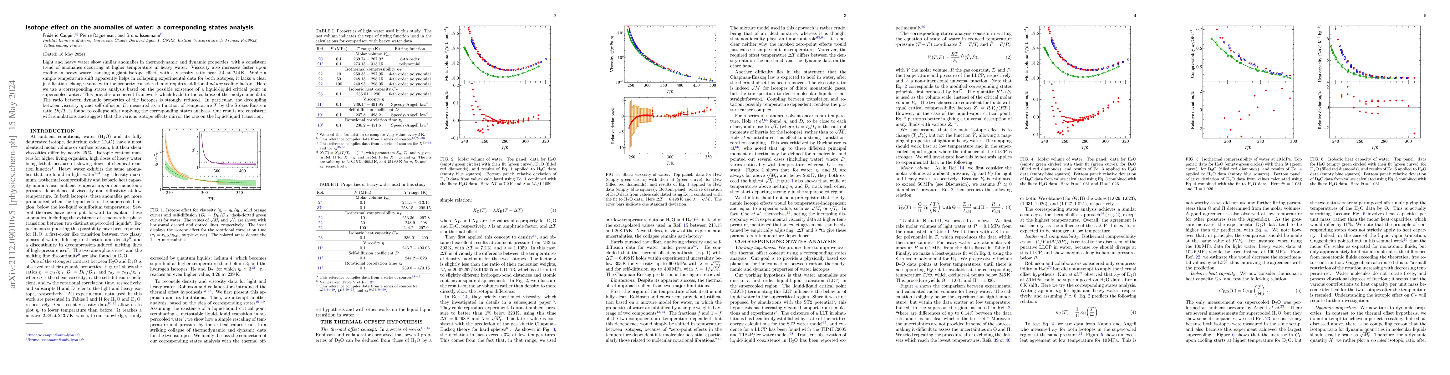 Thumbnail for Isotope effect on the anomalies of water: a corresponding states
  analysis