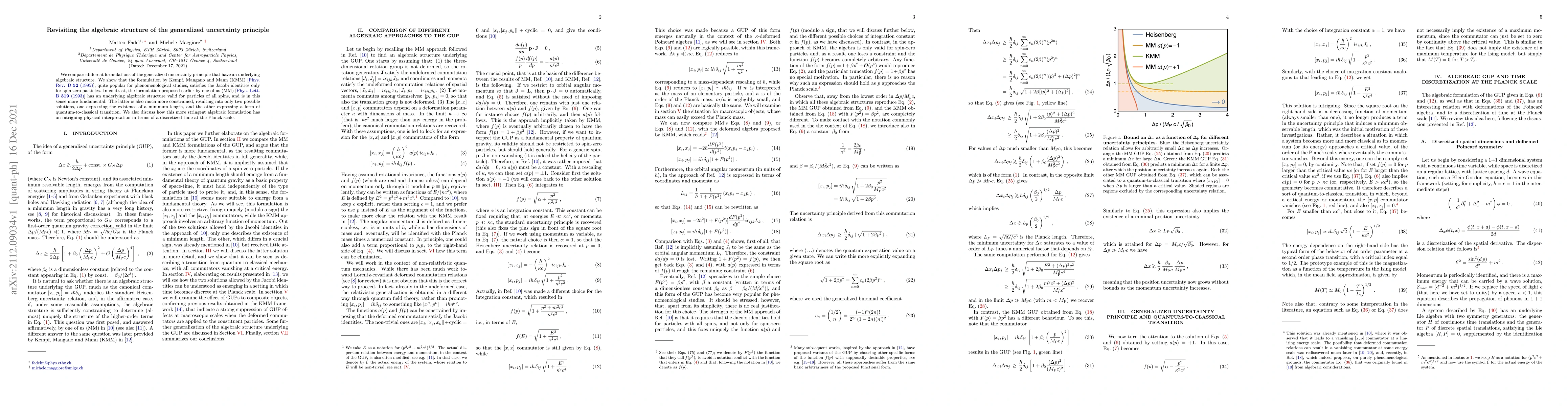 Thumbnail for Revisiting the algebraic structure of the generalized uncertainty
  principle