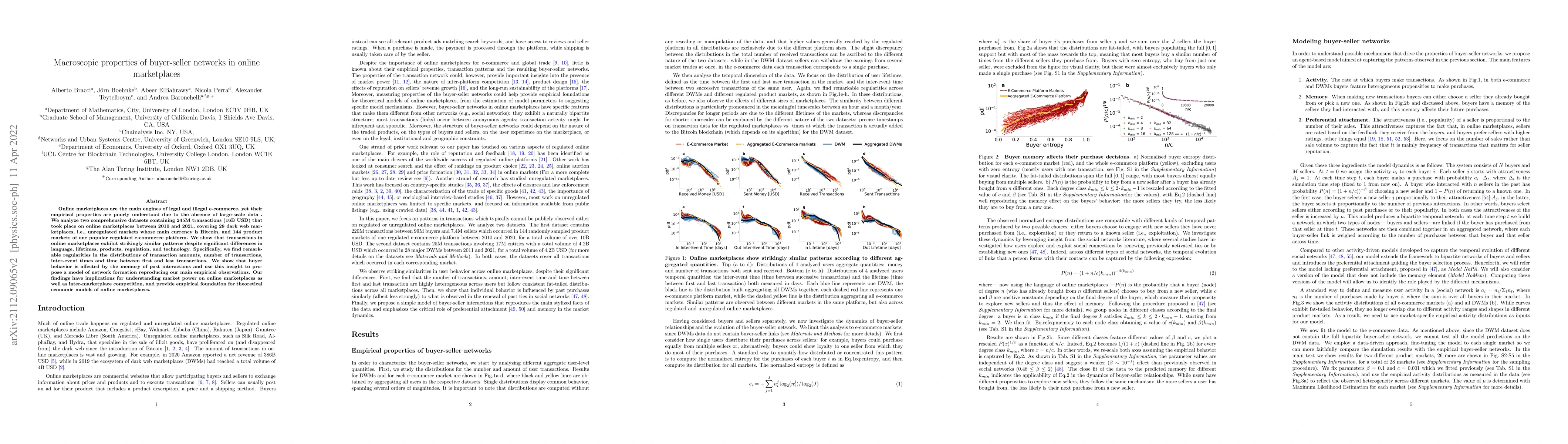 Thumbnail for Macroscopic properties of buyer-seller networks in online marketplaces