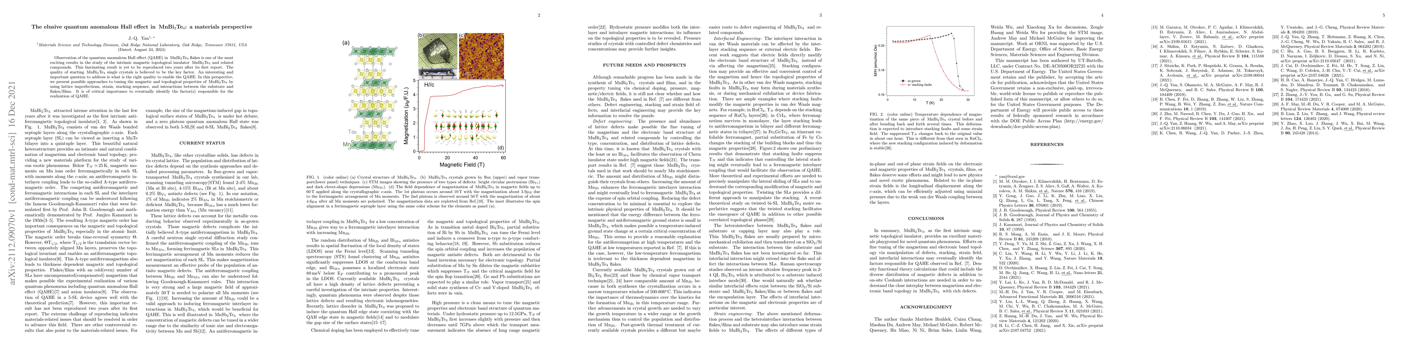 Thumbnail for The elusive quantum anomalous Hall effect in MnBi2Te4: a materials
  perspective