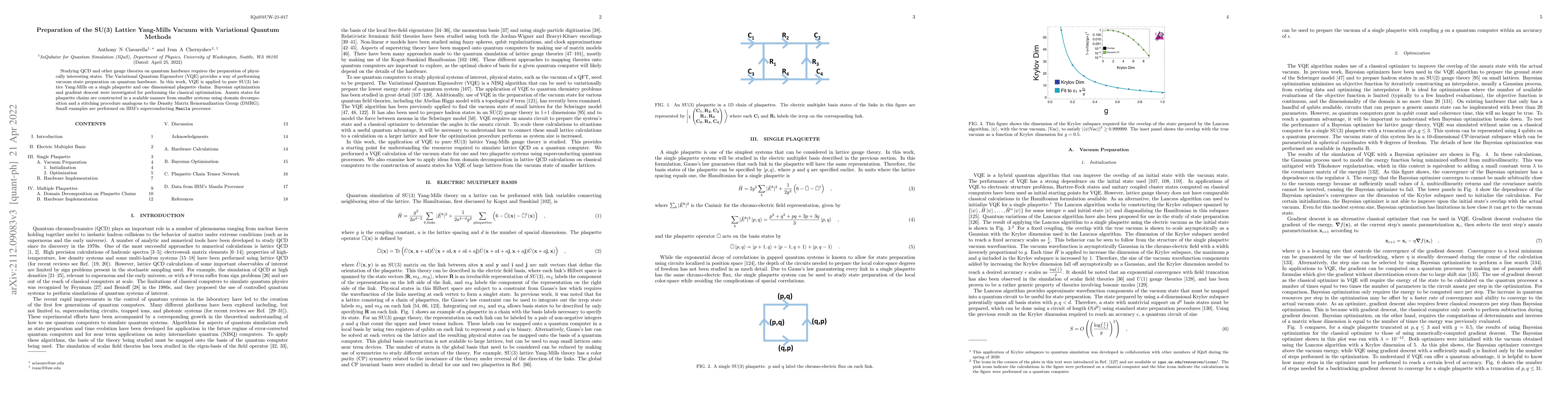 Thumbnail for Preparation of the SU(3) Lattice Yang-Mills Vacuum with Variational
  Quantum Methods