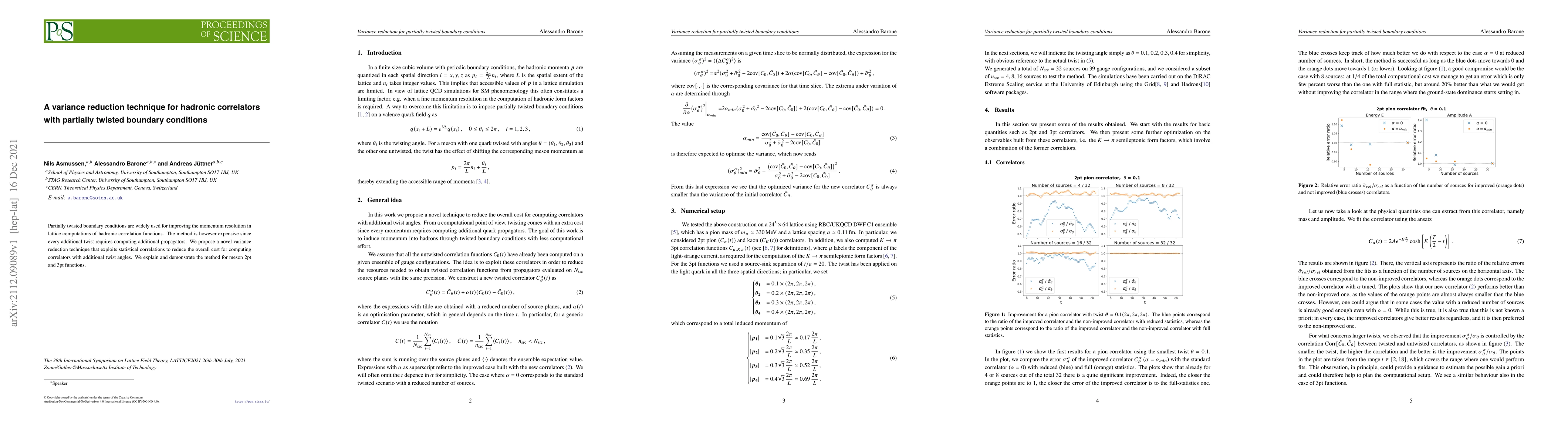 Thumbnail for A variance reduction technique for hadronic correlators with partially
  twisted boundary conditions
