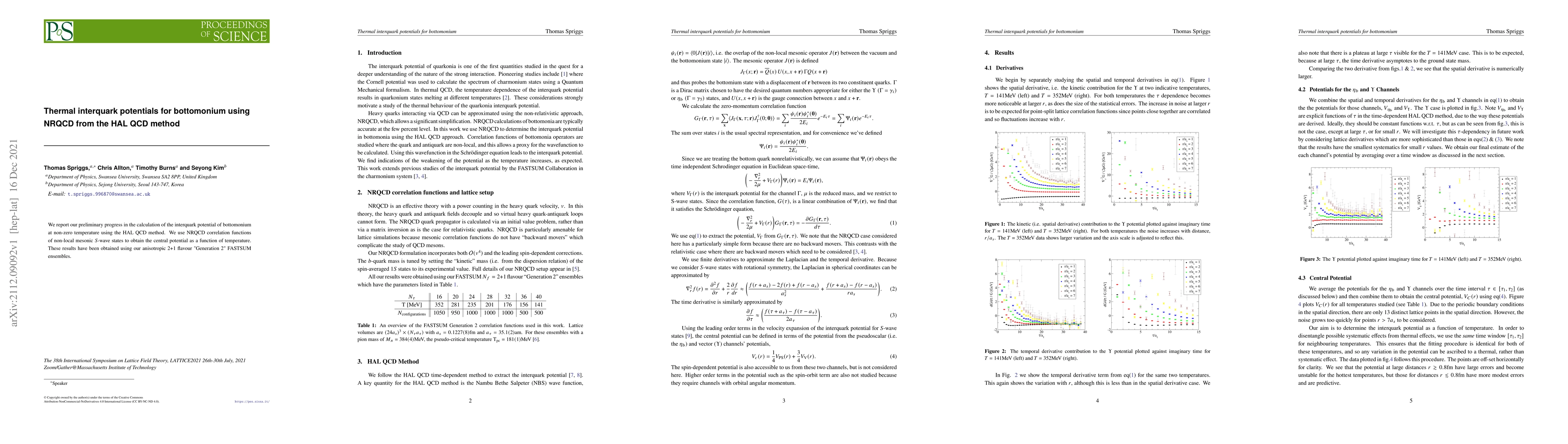 Thumbnail for Thermal interquark potentials for bottomonium using NRQCD from the HAL
  QCD method