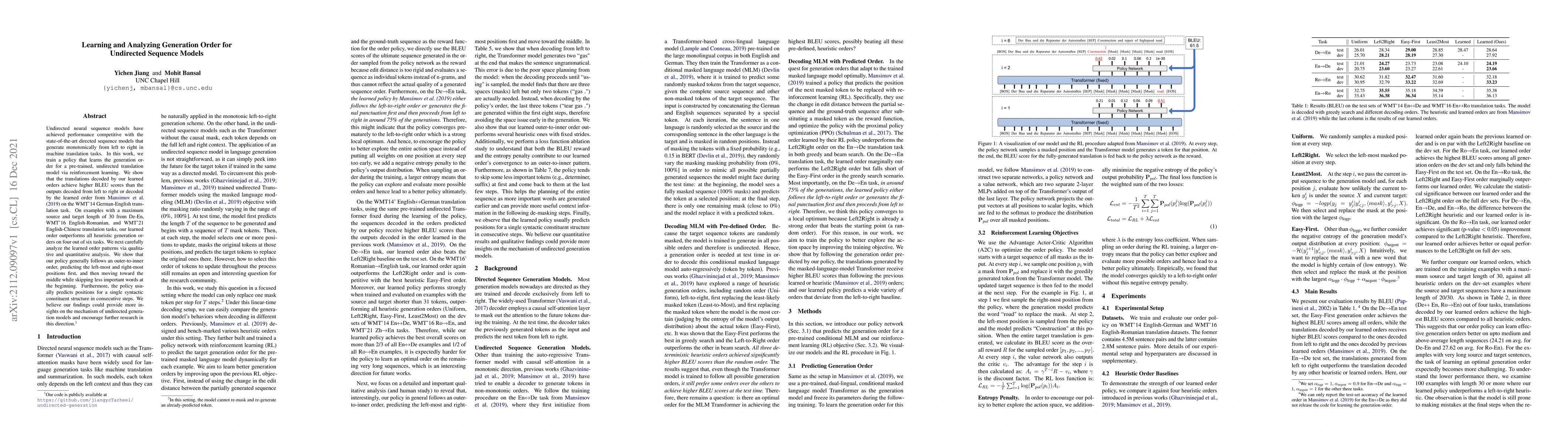 Thumbnail for Learning and Analyzing Generation Order for Undirected Sequence Models