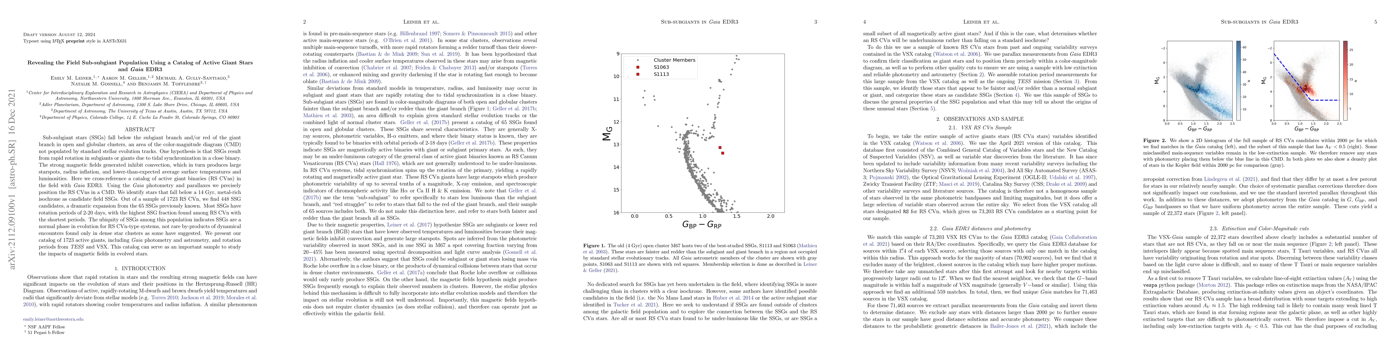 Thumbnail for Revealing the Field Sub-subgiant Population Using a Catalog of Active
  Giant Stars and Gaia EDR3