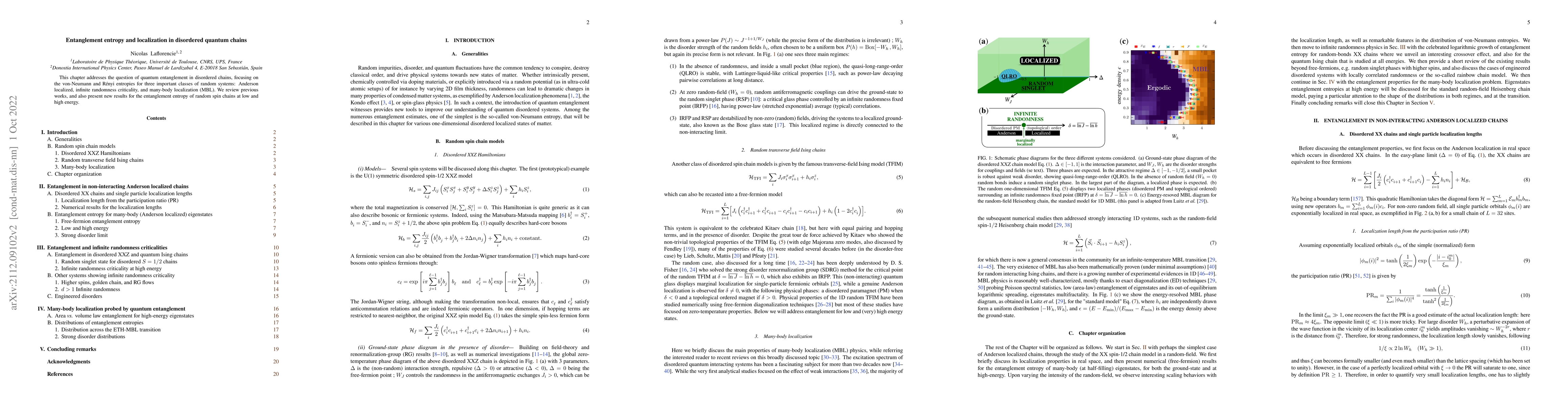 Thumbnail for Entanglement entropy and localization in disordered quantum chains