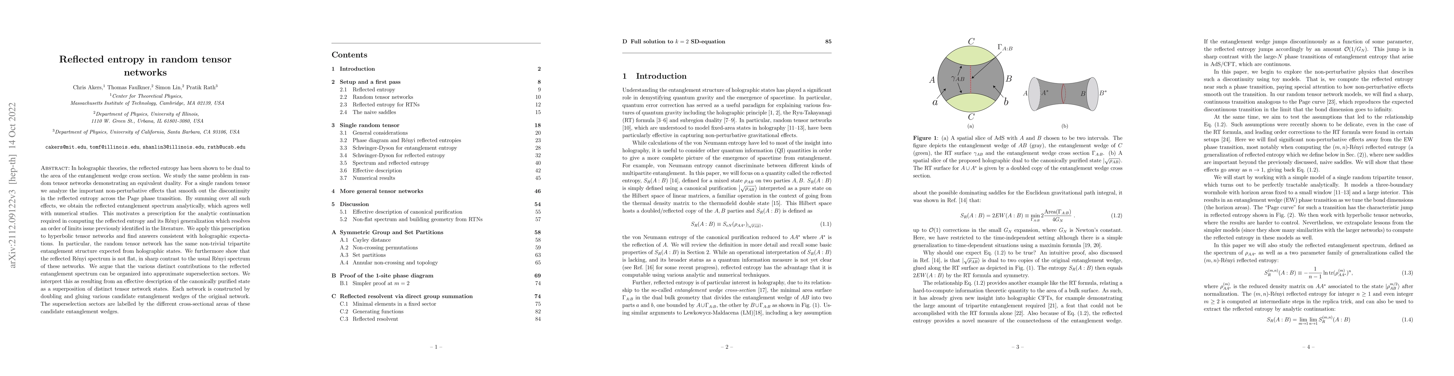 Thumbnail for Reflected entropy in random tensor networks