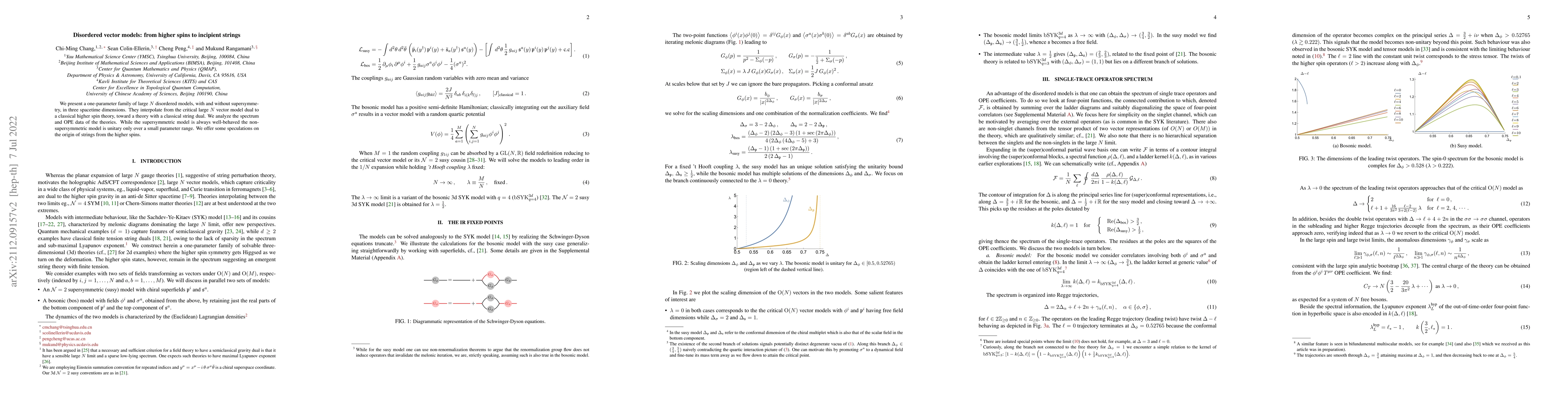 Thumbnail for Disordered vector models: from higher spins to incipient strings