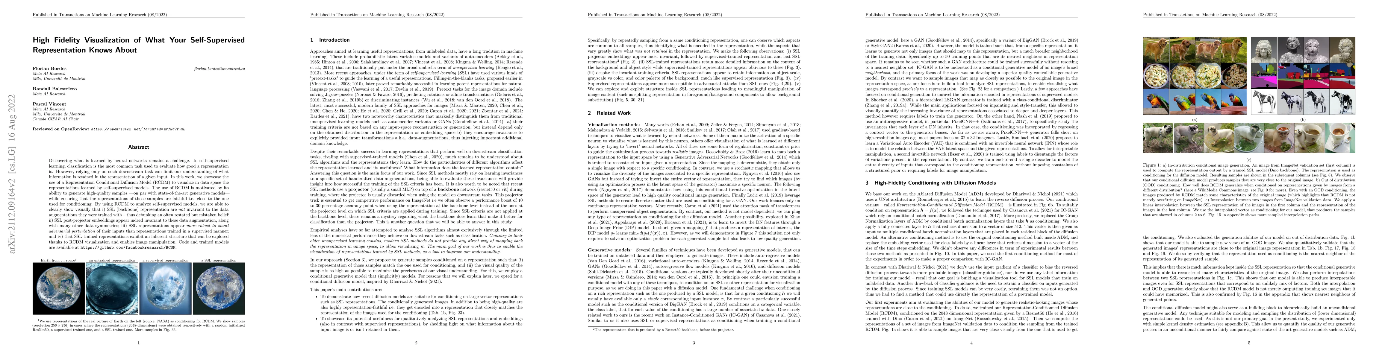 Thumbnail for High Fidelity Visualization of What Your Self-Supervised Representation
  Knows About
