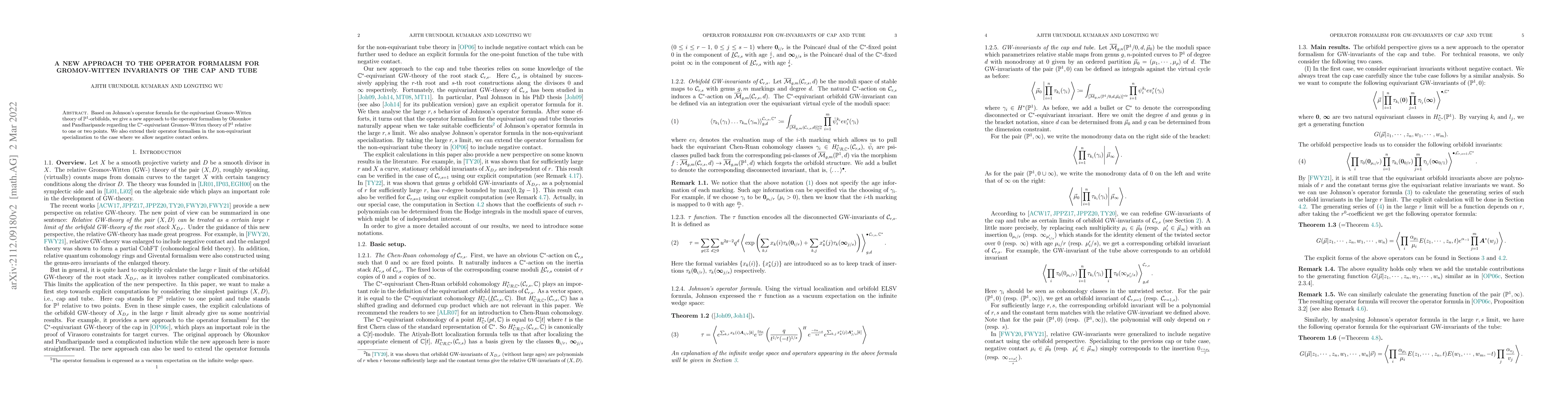 Thumbnail for A new approach to the operator formalism for Gromov-Witten invariants of
  the cap and tube