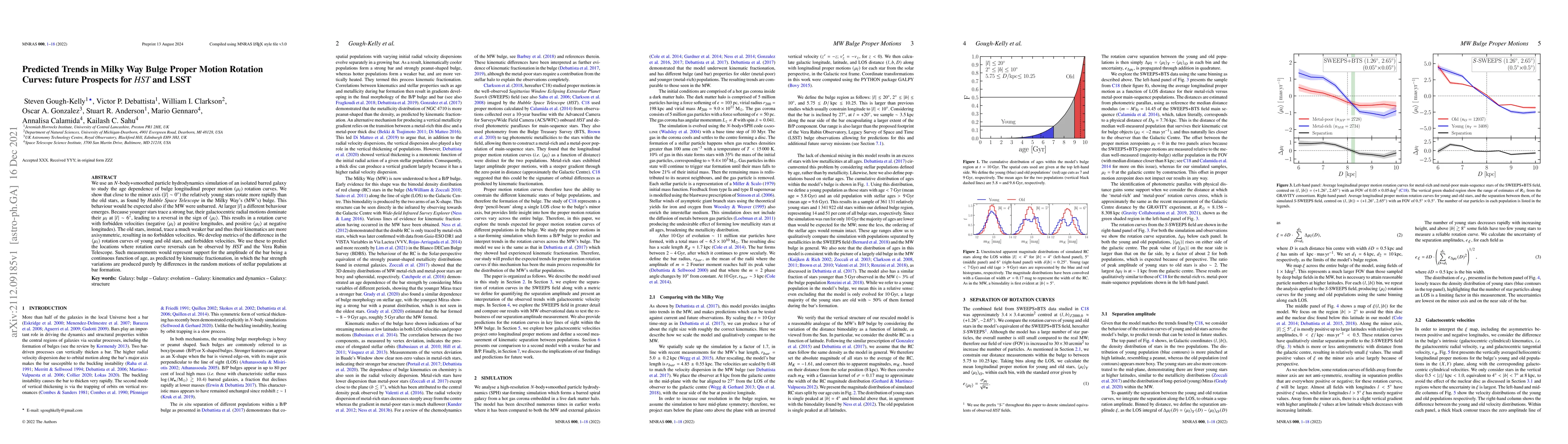 Thumbnail for Predicted Trends in Milky Way Bulge Proper Motion Rotation Curves:
  future Prospects for HST and LSST