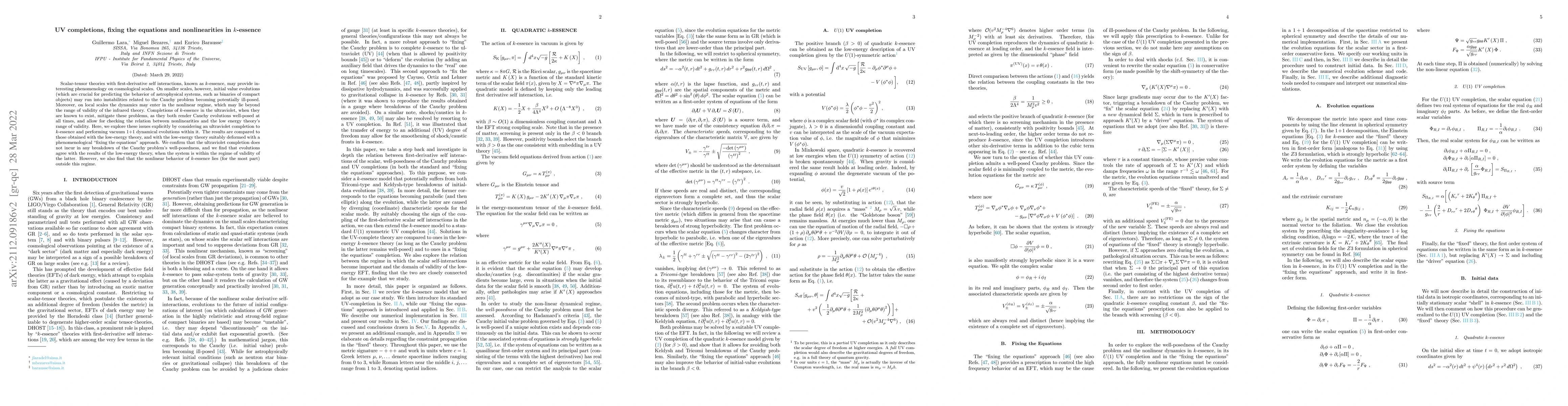 Thumbnail for UV completions, fixing the equations and nonlinearities in $k$-essence