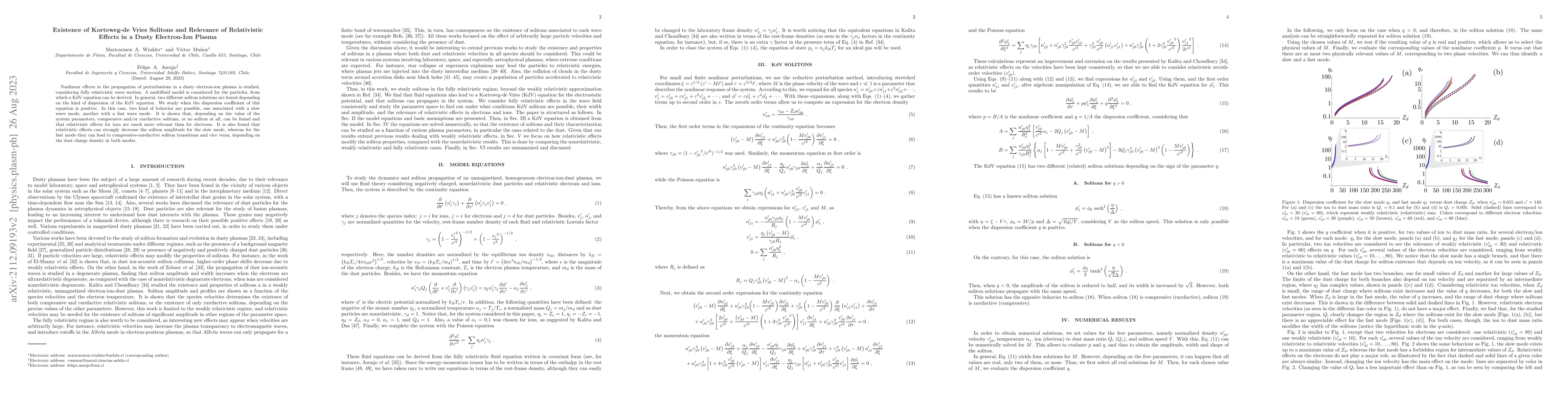 Thumbnail for Existence of Korteweg-de Vries Solitons and Relevance of Relativistic
  Effects in a Dusty Electron-Ion Plasma