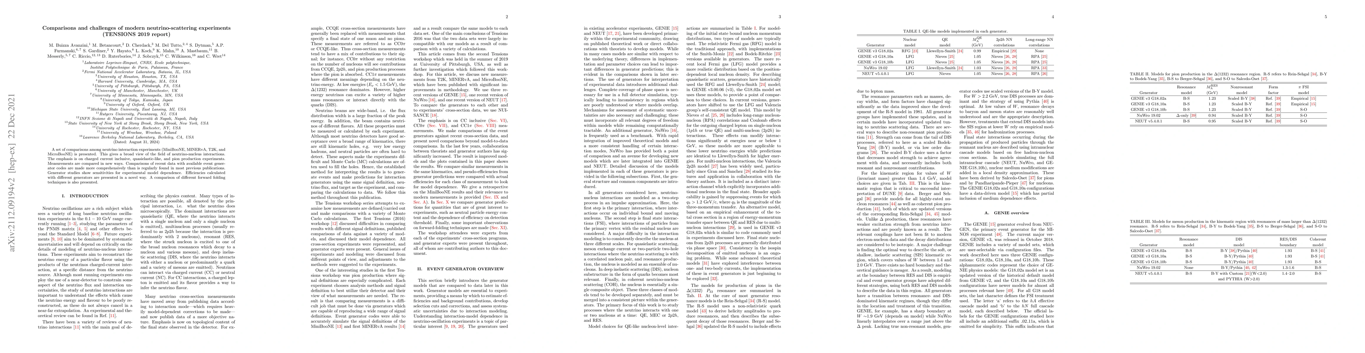 Thumbnail for Comparisons and challenges of modern neutrino-scattering experiments
  (TENSIONS 2019 report)