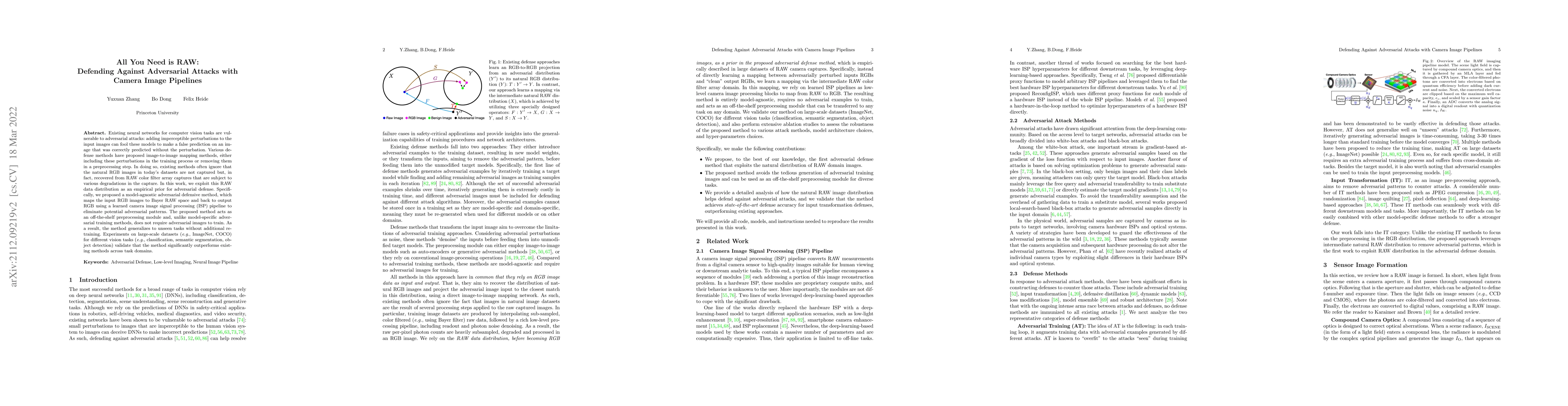 Thumbnail for All You Need is RAW: Defending Against Adversarial Attacks with Camera
  Image Pipelines