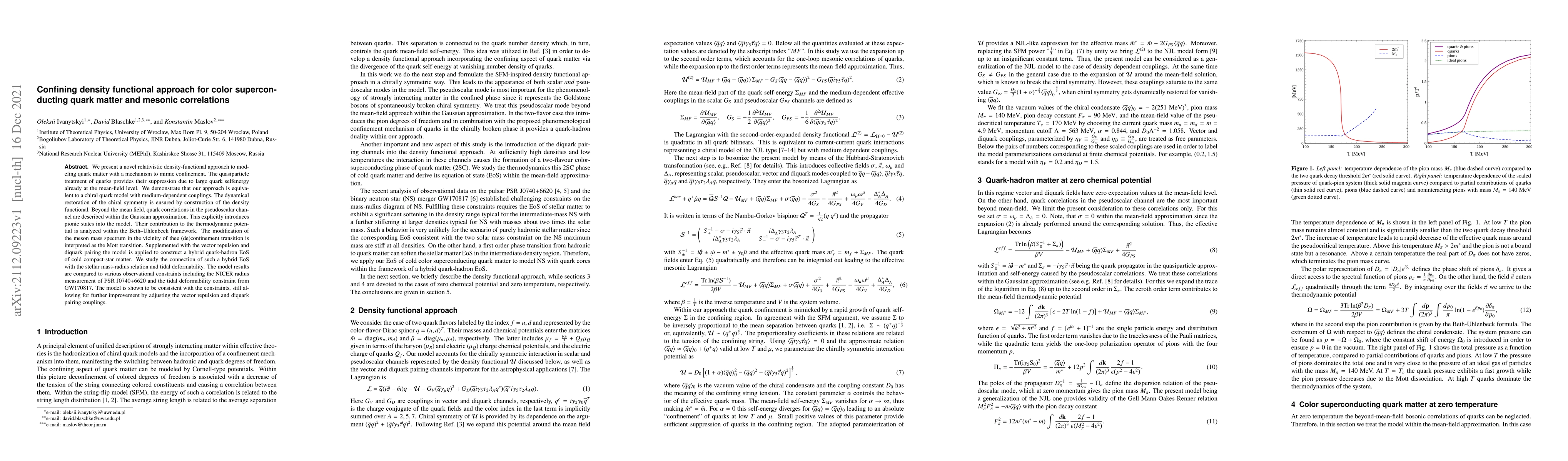 Thumbnail for Confining density functional approach for color superconducting quark
  matter and mesonic correlations