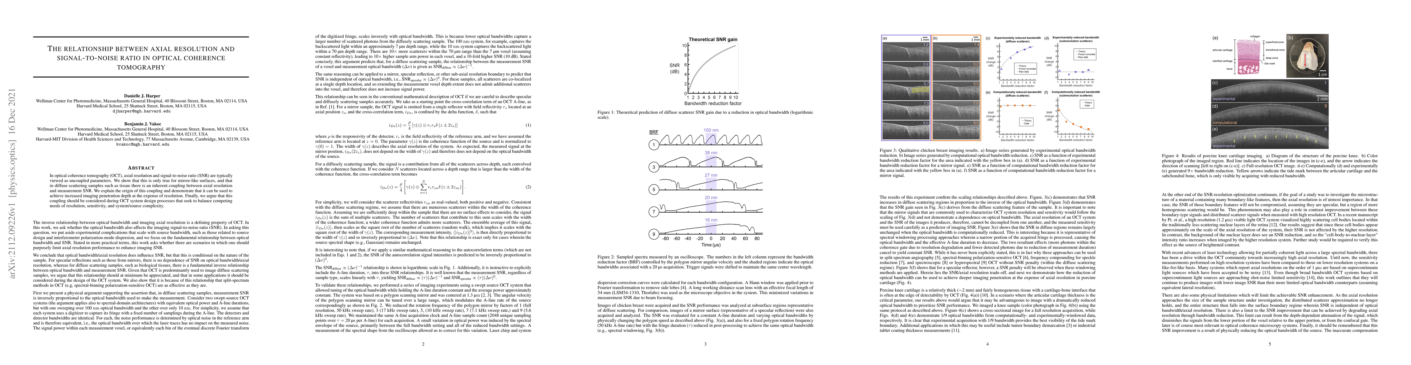Thumbnail for The relationship between axial resolution and signal-to-noise ratio in
  optical coherence tomography