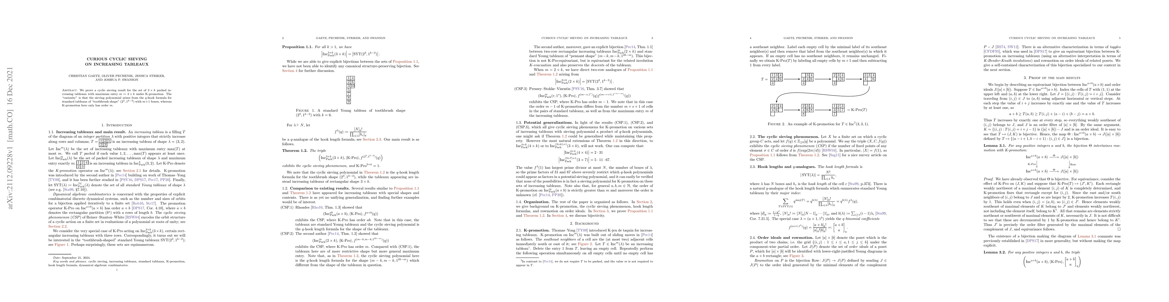 Thumbnail for Curious cyclic sieving on increasing tableaux