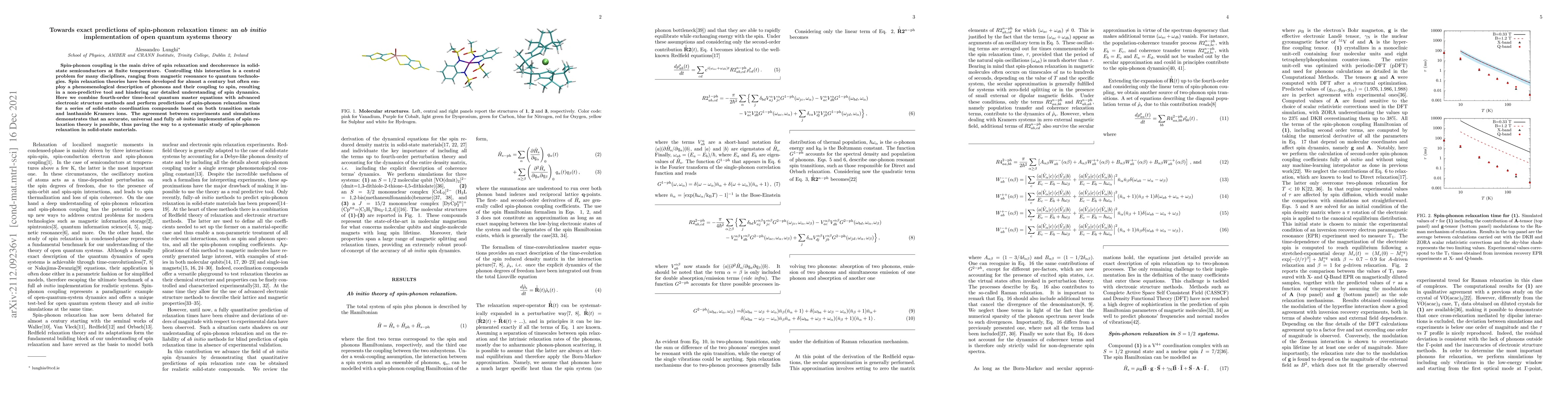 Thumbnail for Towards exact predictions of spin-phonon relaxation times: an ab initio
  implementation of open quantum systems theory