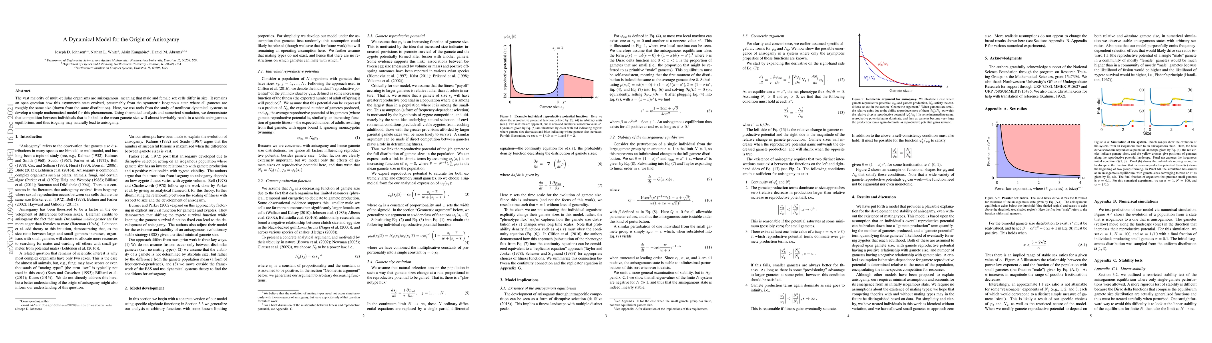 Thumbnail for A Dynamical Model for the Origin of Anisogamy